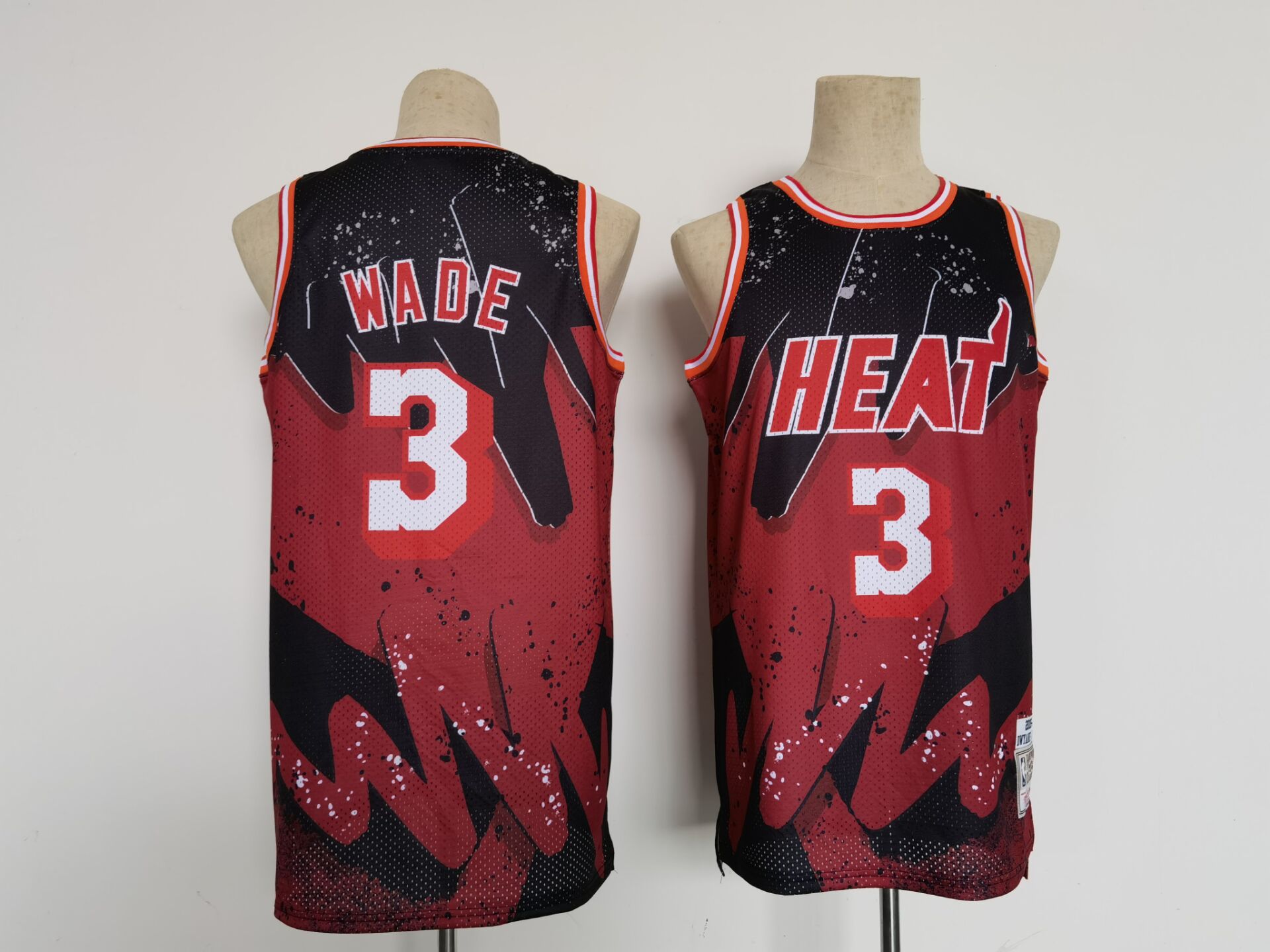 Men Miami Heat #3 Wade Red Hip hop version 2022 NBA Jersey->miami heat->NBA Jersey